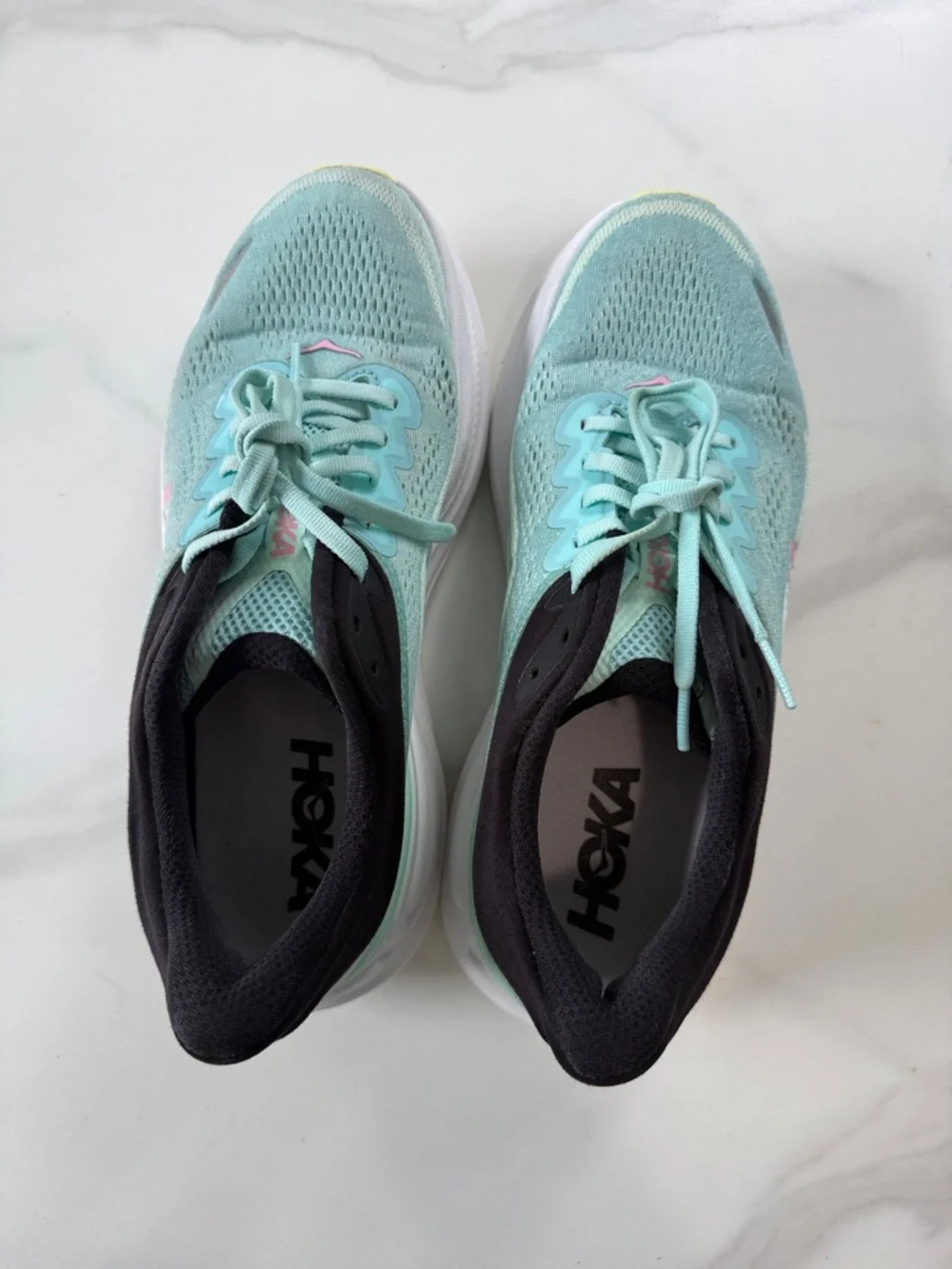 Hoka Women's Mint and Pink Road-Running Sneakers